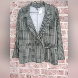 NWT Medium Olive & Black Oversized Blazer Jacket